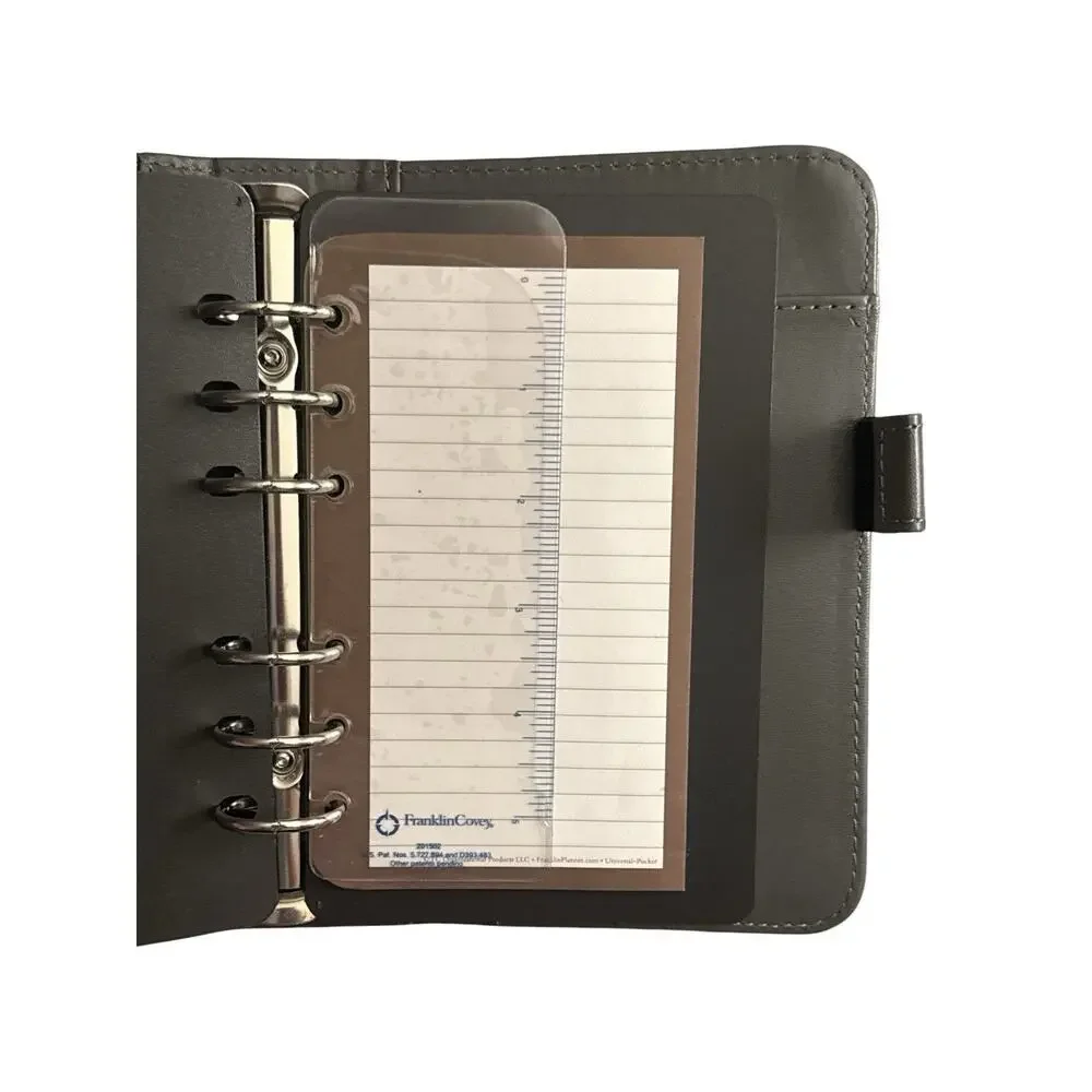 Franklin Covey Gray Black Pocket Faux Leather Open Binder Planner 6 Ring 2004